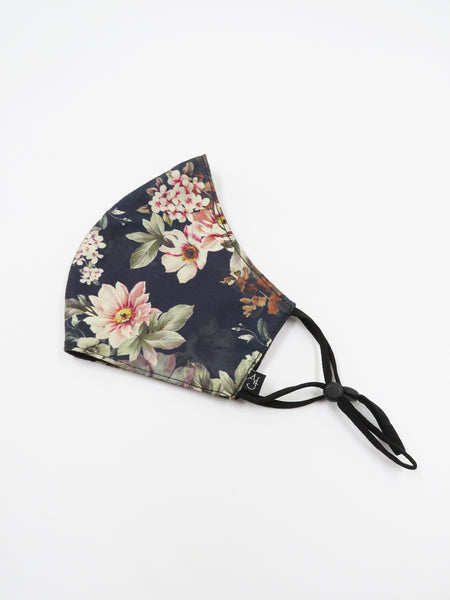 Luxe Navy Floral, Face Mask