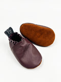Leather Baby Shoes - Dark Plum
