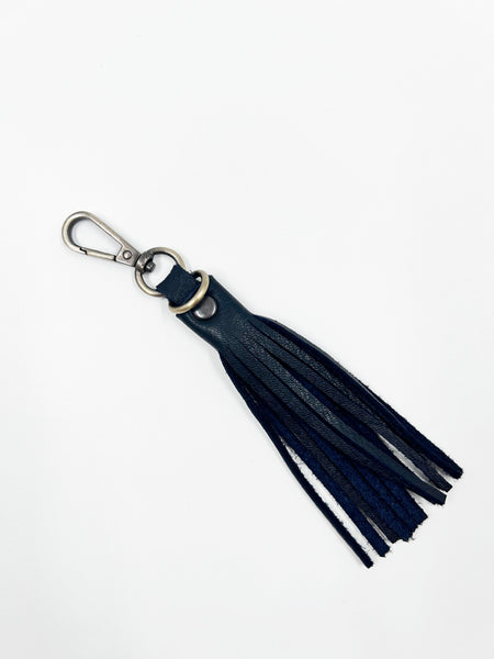 Leather Tassle - Navy