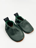 Leather Baby Shoes - Winter Green