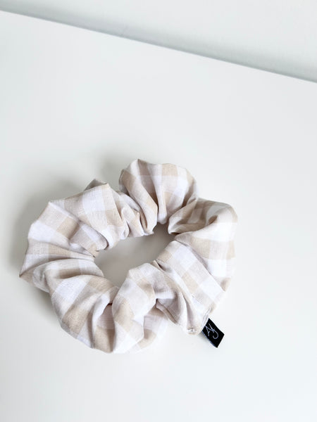 Beige Gingham, Scrunchie