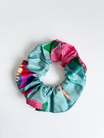 Turquoise Floral, Scrunchie
