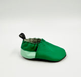 Leather Baby Shoes - Green with Mint