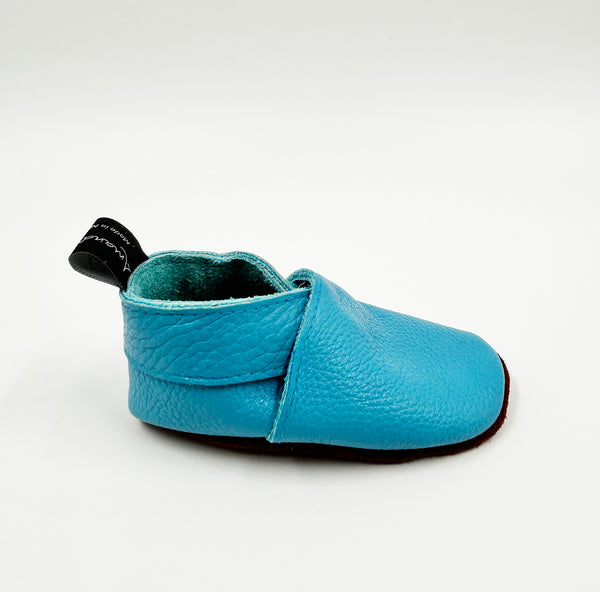 Leather Baby Shoes - Aqua