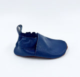Navy Soft-Sole Leather Baby Shoes