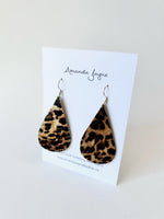 Animal print, Leather Drop Earrings