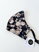 Black Floral, Face Mask