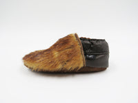 Vintage Leather & Fur Baby Shoes