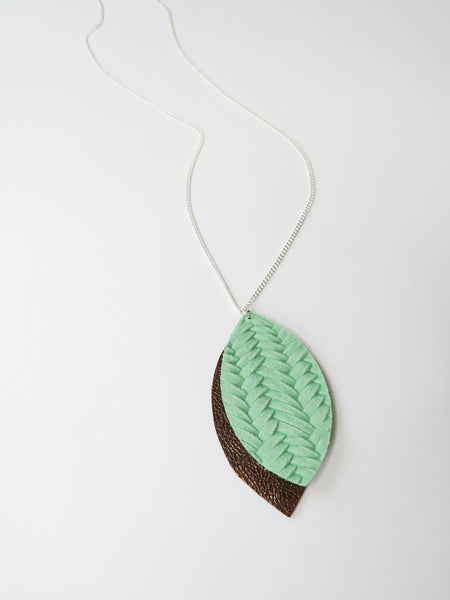 Leather Necklace - Summer Green