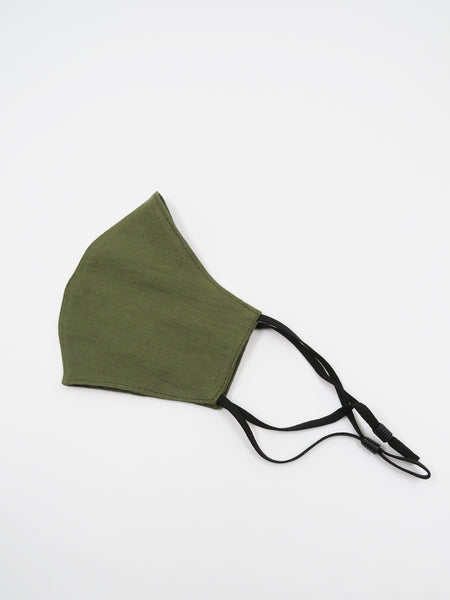 Khaki Green Linen, Face Mask
