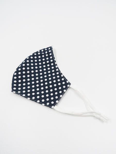 Navy Spots, Cotton Face Mask