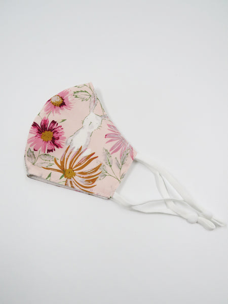 Bunnies & Flowers, Cotton Face Mask