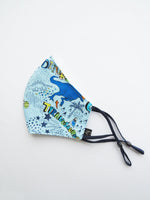 Blue Dino, Cotton Face Mask