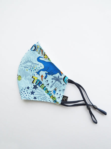 Blue Dino, Cotton Face Mask