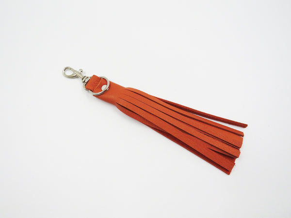 Leather Tassle - Orange