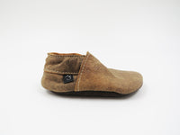 Distressed Tan Soft-Sole Leather Baby Shoes