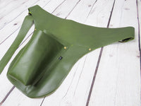 Leather Gardeners Tool Belt - Green