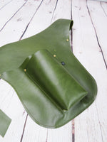 Leather Gardeners Tool Belt - Green