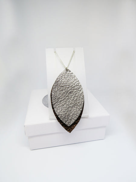 Metallic Leather Necklace