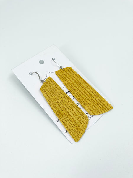 Quirky Mustard, Leather Earrings
