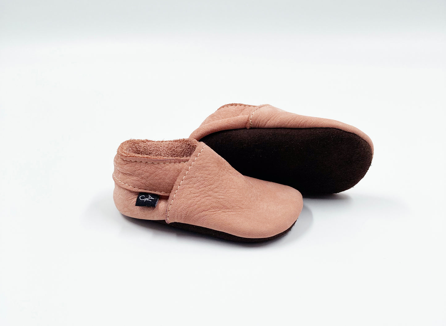 Blush Pink Soft-Sole Leather Baby Shoes