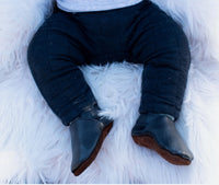 Black Soft-Sole Leather Baby Shoes