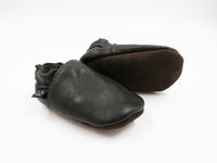 Black Soft-Sole Leather Baby Shoes
