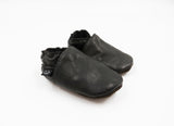 Black Soft-Sole Leather Baby Shoes